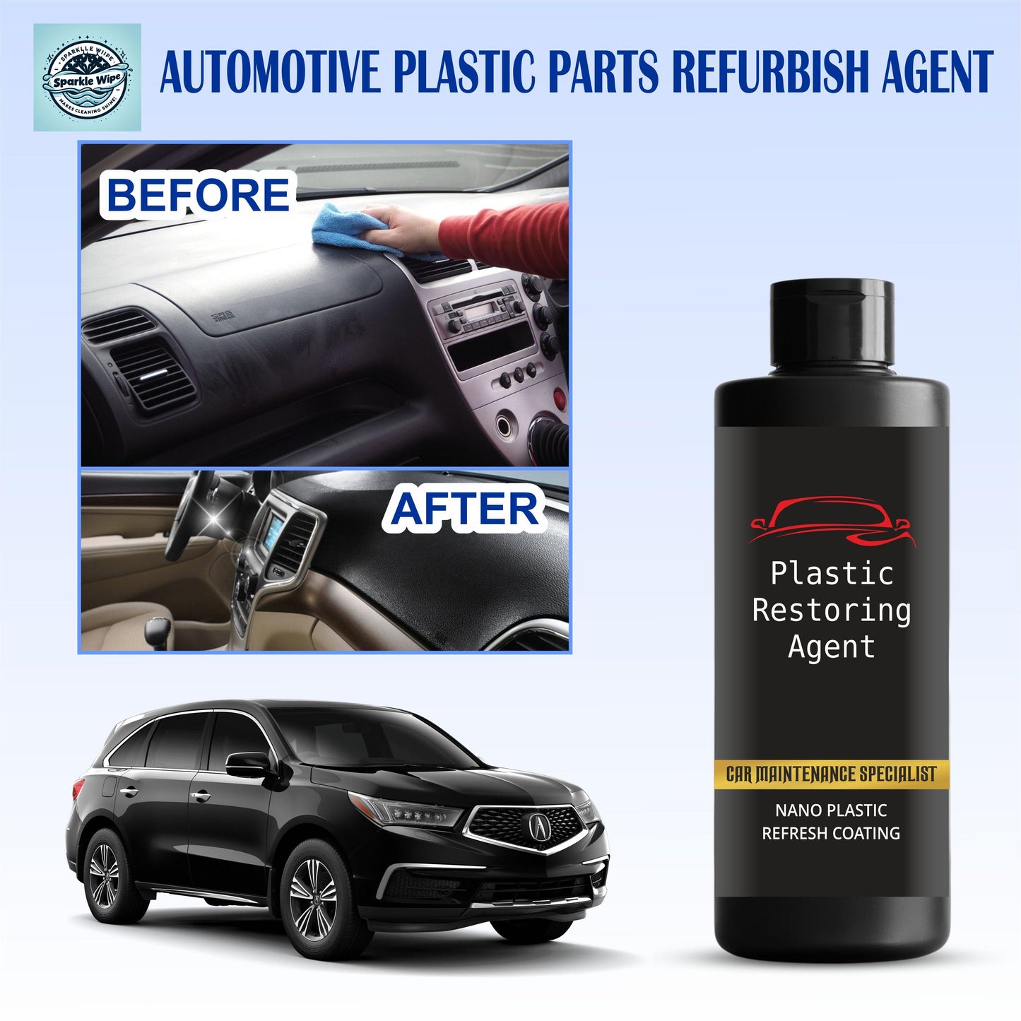 Buy 1 get 1 free Nano Plastic Revitalizing Coating Agent for Car 100ml